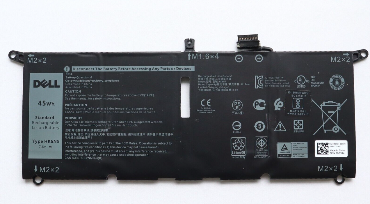 New Genuine Dell XPS 9370 9380 7390 Battery 45WH