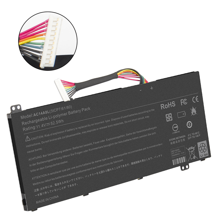 New Compatible Acer Aspire AC14A8L AC15B7L KT.0030G.001 KT.0030G.013 Battery 52.5WH