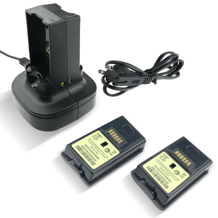 New Dual Battery Charger Charging Station Dock For Xbox 360 Controller + 2x Battery