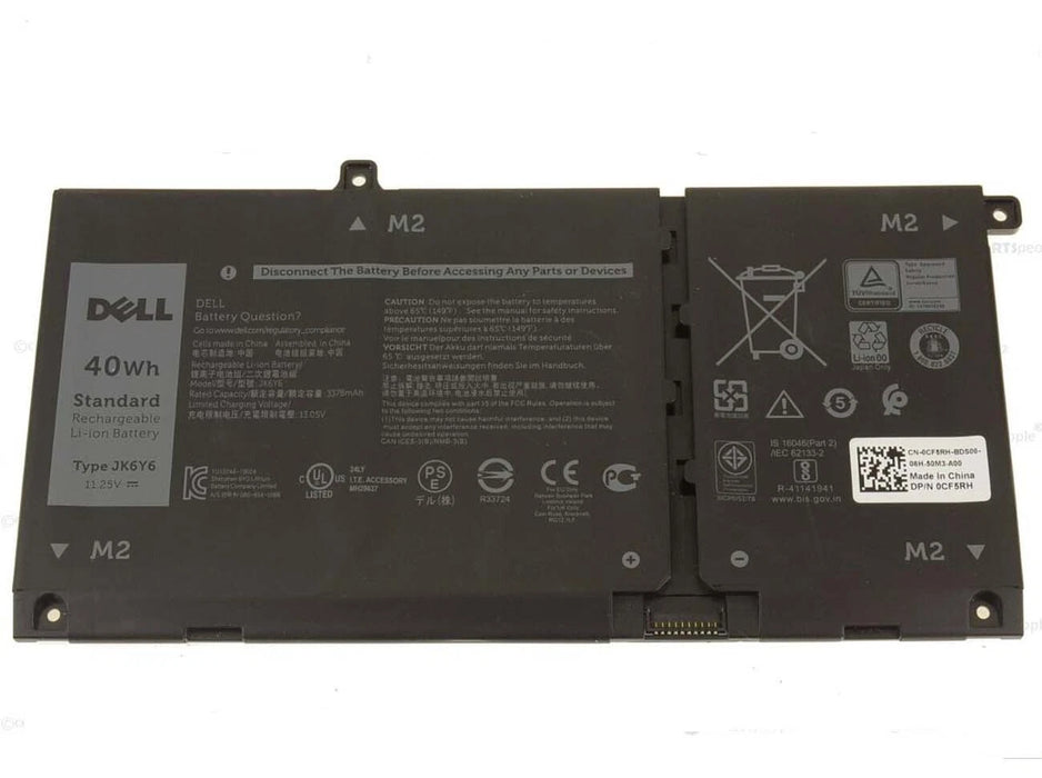 Nouvelle batterie Dell JK6Y6 0JK6Y6 CF5RH C5KG6 authentique 40 Wh