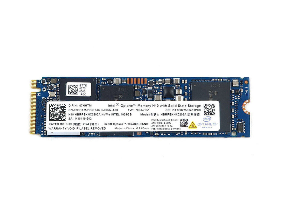 New Intel HBRPEKNX0202A HBRPEKNX0203A 1TB Nvme M.2 2280 32GB Optane Memory SSD