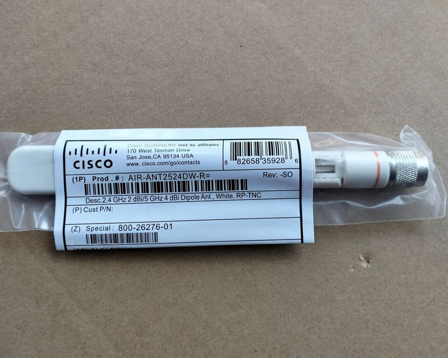 NEW Cisco Aironet Dual-band Dipole Antenna AIR-ANT2524DW-R 2.4GHz 2dBi/5GHz 4dBi