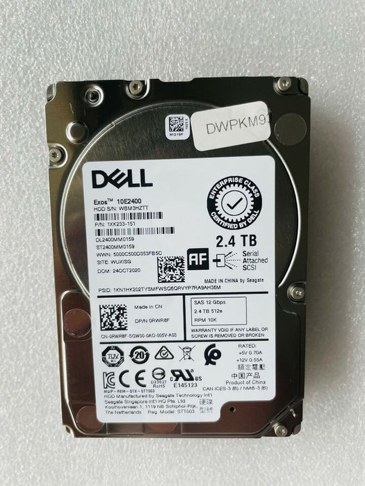 New Genuine Dell RWR8F 0RWR8F 2.4TB 10K SAS 2.5" 12Gbps HDD Hard Drive ST2400MM0159 - LaptopParts.ca