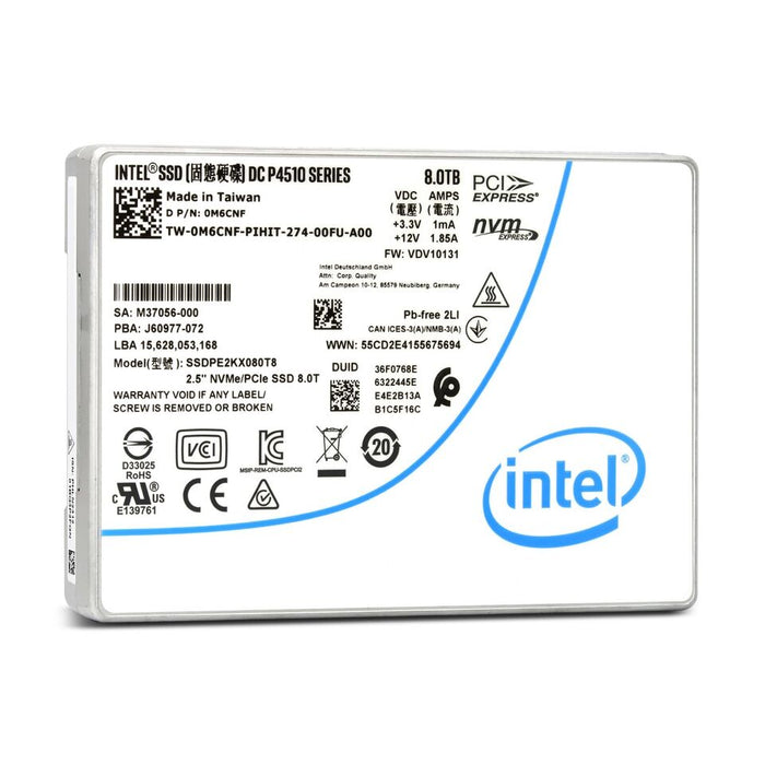 New Intel 8TB NVMe Enterprise SSD PCIe x4 U.2 SSDPE2KX080T851 SSDPE2KX080T8