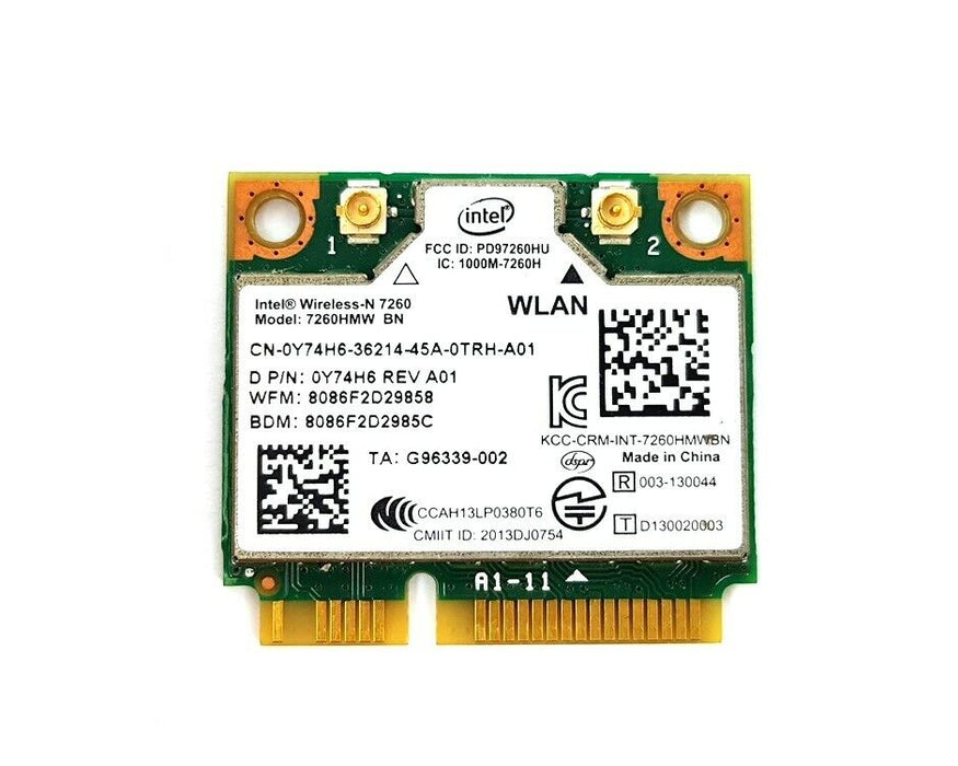 New Intel Dell Wireless-N 7260HMW BN Mini PCI-E WiFi BlueTooth Card Y74H6