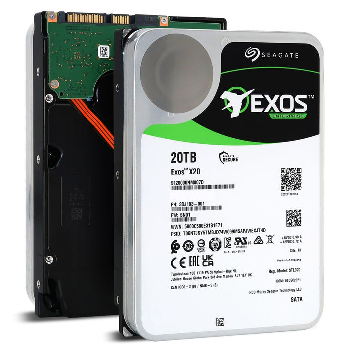 New Seagate Exos X20 20TB SATA 6Gb/s 3.5" Enterprise Hard Drive ST20000NM007D