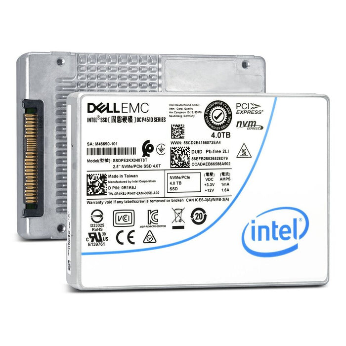 New Dell Intel DC P4510 4TB PCIe 3.1 x4 NVMe U.2 2.5" SSD SSDPE2KX040T8TB