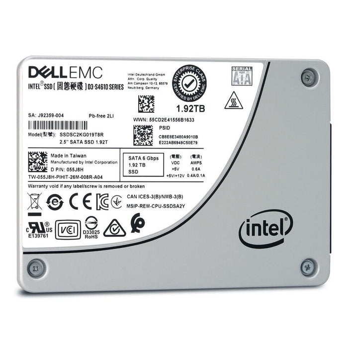 New Dell Intel S4610 1.92TB SATA 6Gbps 2.5" Enterprise SSD with Tray 55J8H