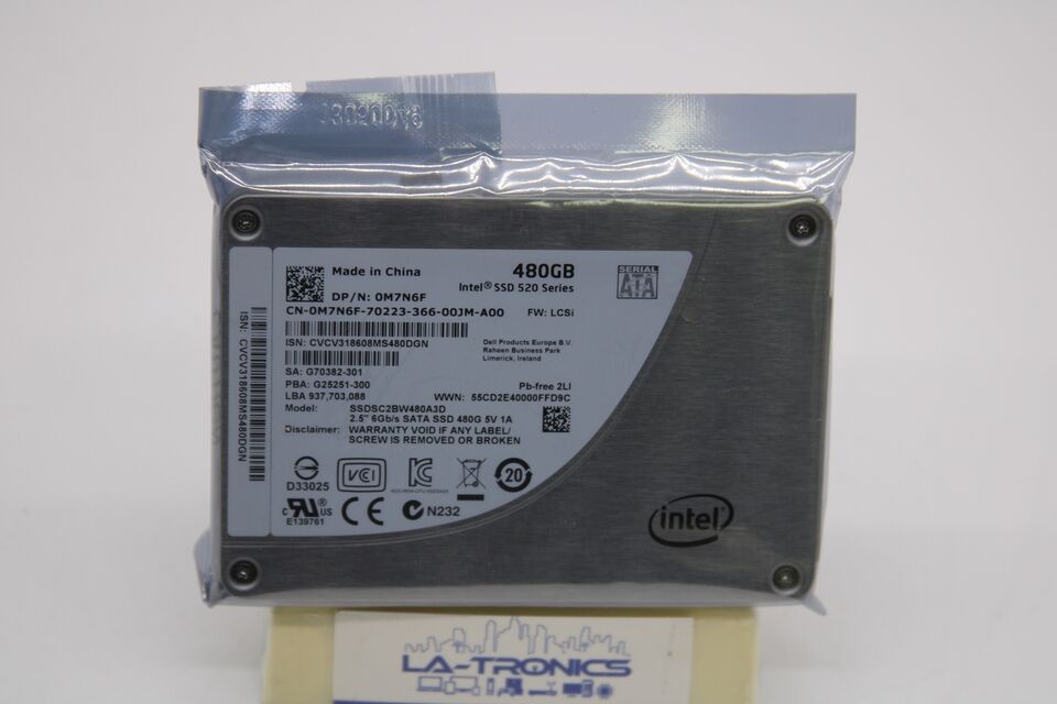 New Dell Intel 480GB SATA 2.5" HotPlug Solid State Drive SSDSC2BW480A3D M7N6F