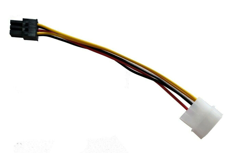 New Molex 4 Pin to 6 Pin PCI-Express PCIE Video Card Power Adapter Cable