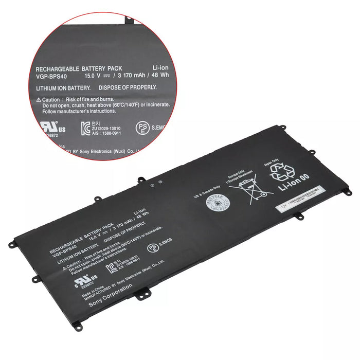 New Compatible Sony Vaio Flip SVF 15A SVF15N17CXB SVF15N18PXB SVF15N28PXB Battery 48Wh