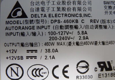 New Dell Network Switch N4032F N4064F 8132 8164F Power Supply 460W XN7P4 0XN7P4 CN-0XN7P4 - LaptopParts.ca