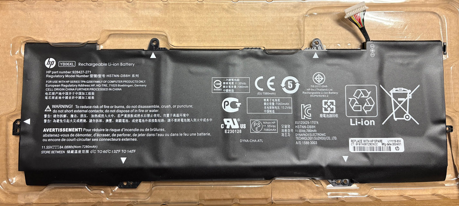 New Genuine HP 928372-856 926372-855 926427-271 HSTNN-DB8H TPN-Q200 YB06084XL YB06XL Battery 84.08Wh - LaptopParts.ca