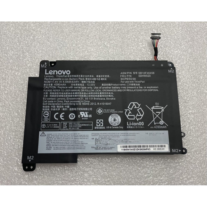 New Genuine Lenovo 00HW020 00HW021 SB10F46458 SB10F46459 Battery 53WH