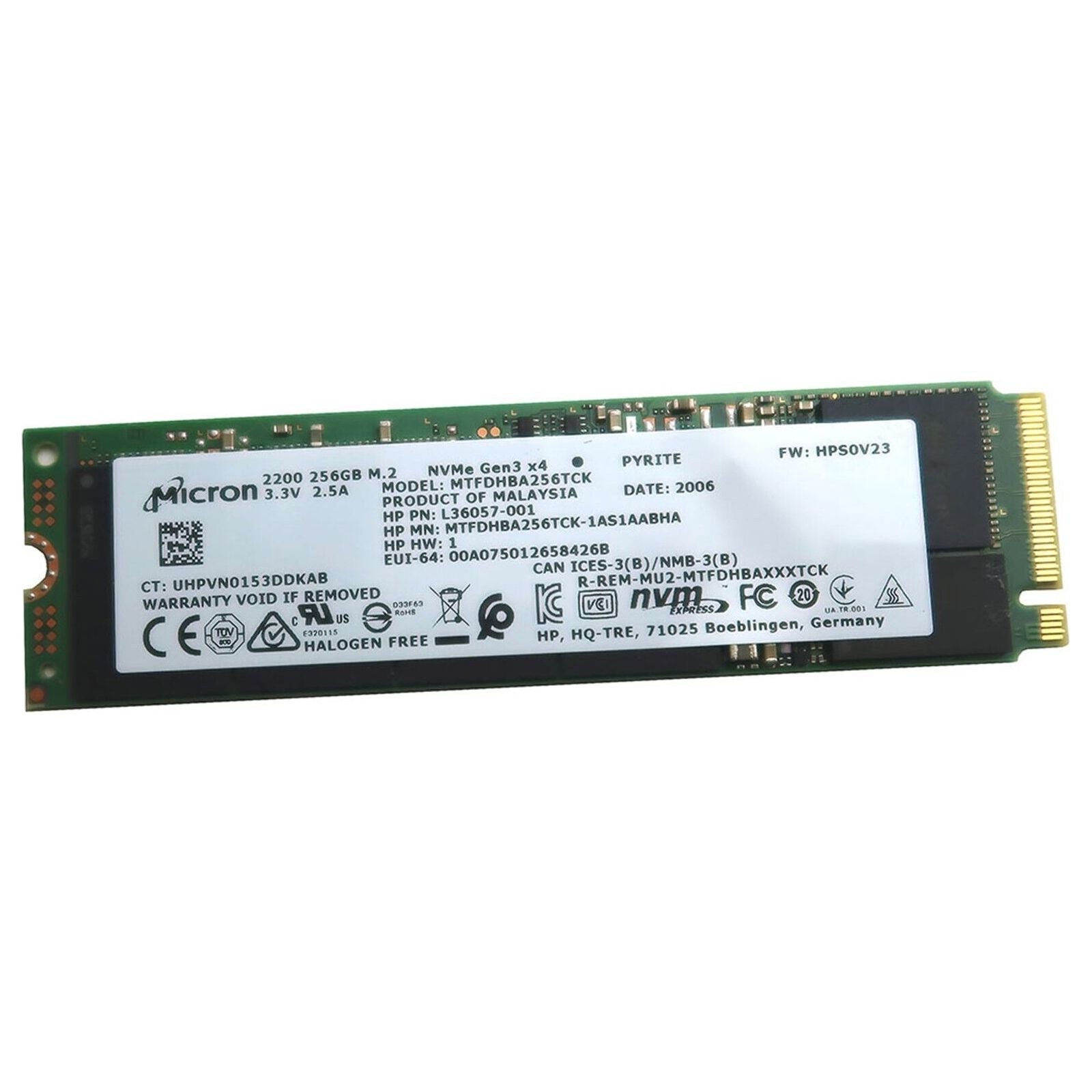 New Micron 2200S MTFDHBA256TCK 256GB 2280 NVME PCI-EXPRESS