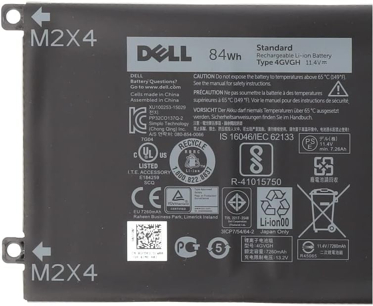 New Genuine Dell 4GVGH 04GVGH 1P6KD T453X Battery 84Wh