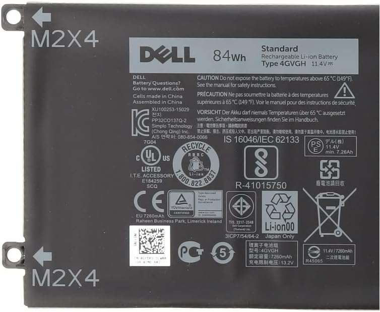 4GVGH New Genuine Dell 04GVGH 1P6KD T453X Battery 84Wh