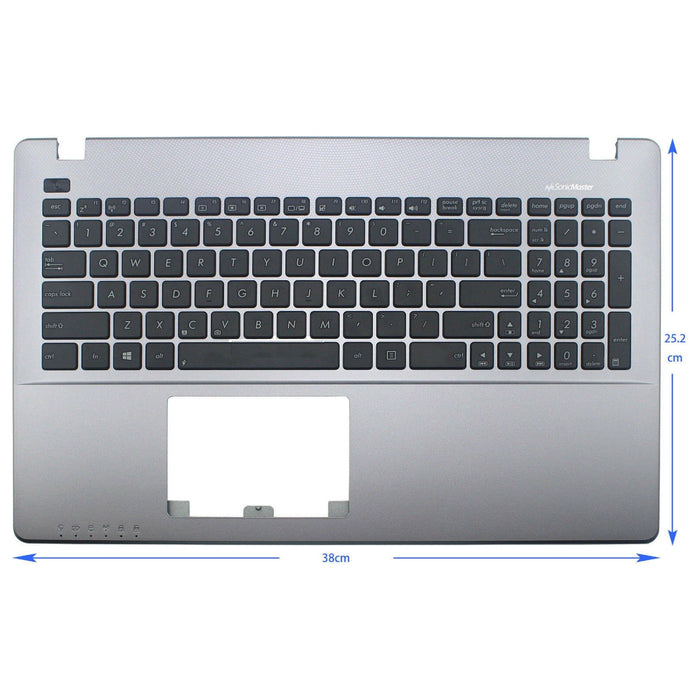 New Asus K550L K550LA K550LB K550LC K550LD Silver Top Cover Palmrest With Keyboard 0KNB0-6111US00