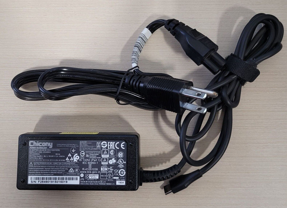 New Genuine Acer Chromebook 314 CB314-1H-C34N CB314-1H-C66Z AC Adapter Charger USB-C Adapter Charger 45W - LaptopParts.ca