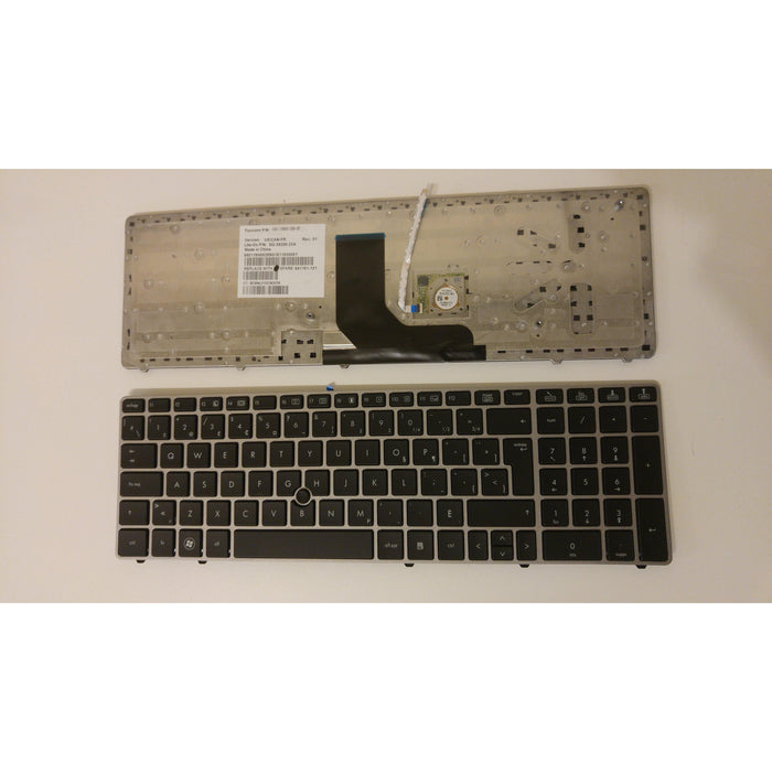 New HP ProBook 6560b 6565b 6570b Black Keyboard Silver Frame Pointer Canadian