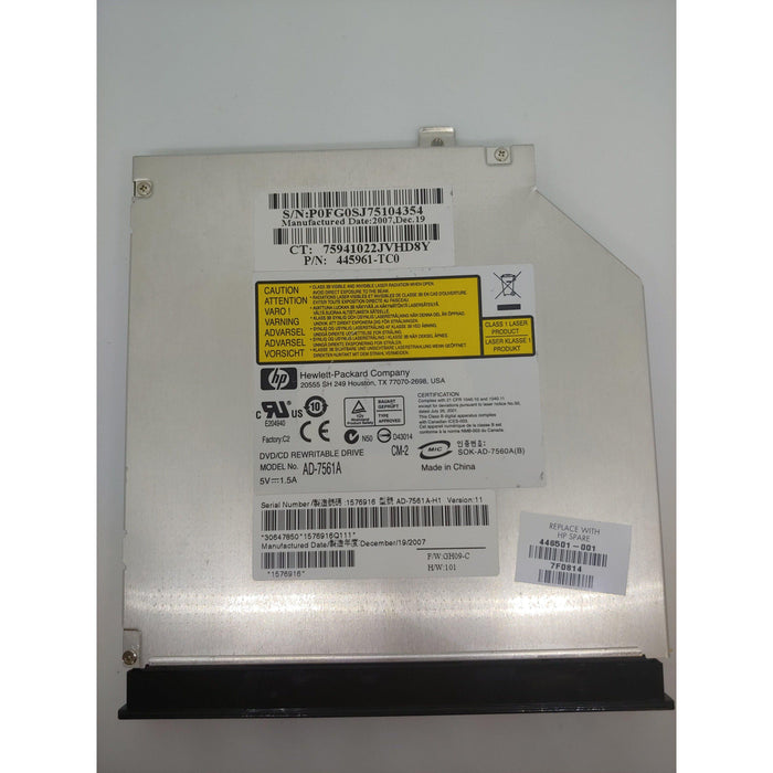 HP CD / DVD RW DL LightScribe Drive Sourced from Working Laptop SOK-AD-7560A(B)