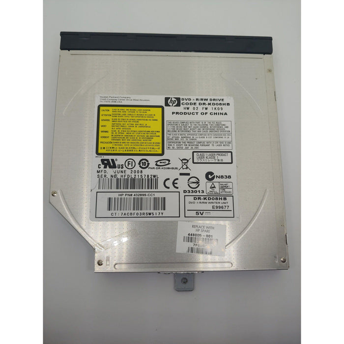 HP DVD‚±RW DL lightScribe Drive Sourced from Working Laptop DR-KD08HB PNR-DR-KD08HB(B)