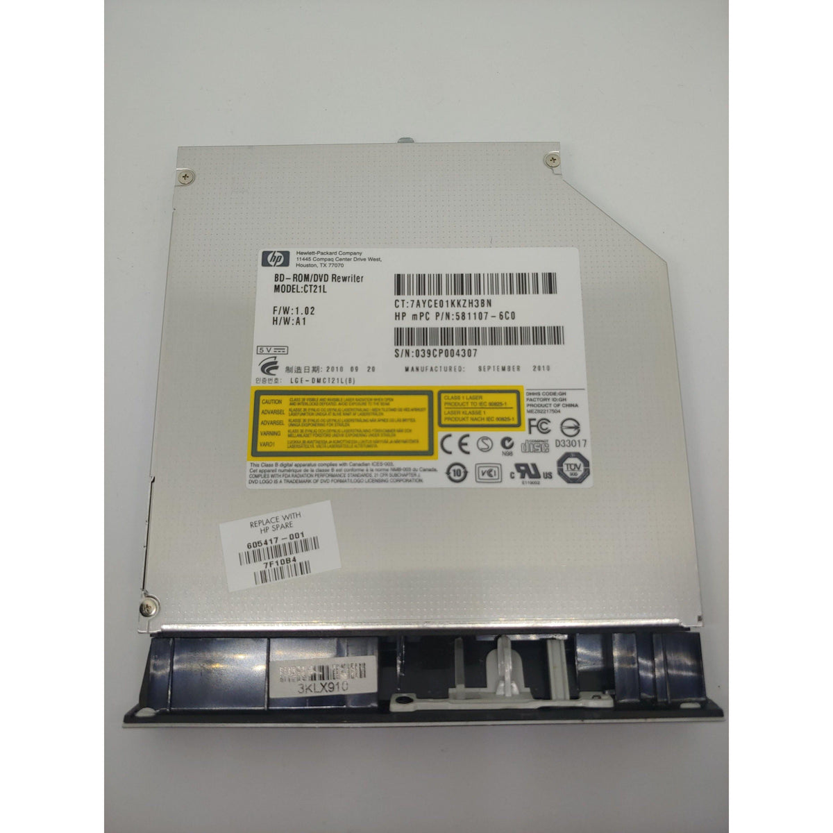 HP Blu-Ray Optical Drive Sourced from Working Laptop CT21L LGE