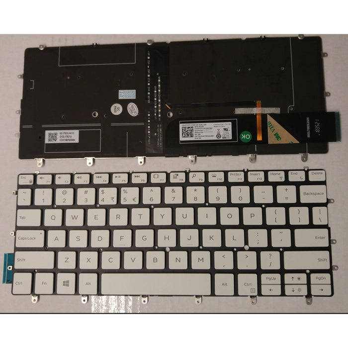 New Dell XPS 9370 9380 7390 Backlit Keyboard US English White 3CM18 03CM18