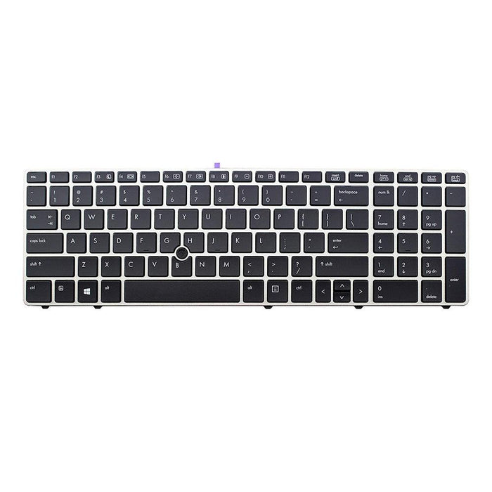 New HP Elitebook 8560P Black Keyboard with Silver Frame & Pointer 641179-001 55010KT00-289-G