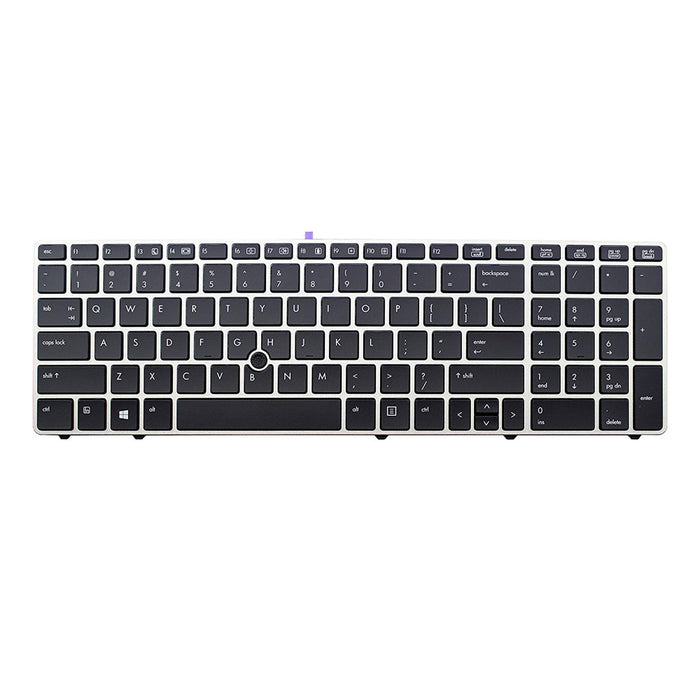 New HP Elitebook Black Keyboard with Silver Frame & Pointer SN5108 SG-39200-XUA