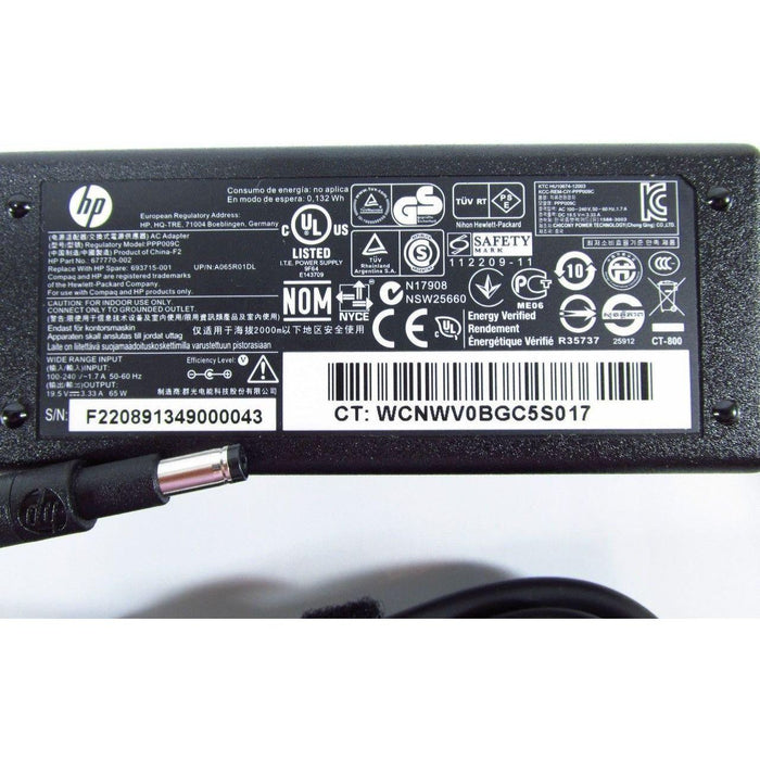 New Genuine HP Pavilion Sleekbook 14-B 15-B Series Ac Adapter Charger 65W - LaptopParts.ca