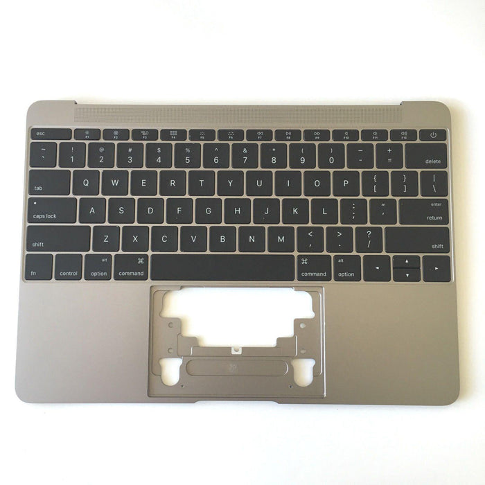 Apple MacBook 12 A1534 2016 2017 Space Gray Topcase Palmrest with US English Backlit Keyboard 613-02547-A