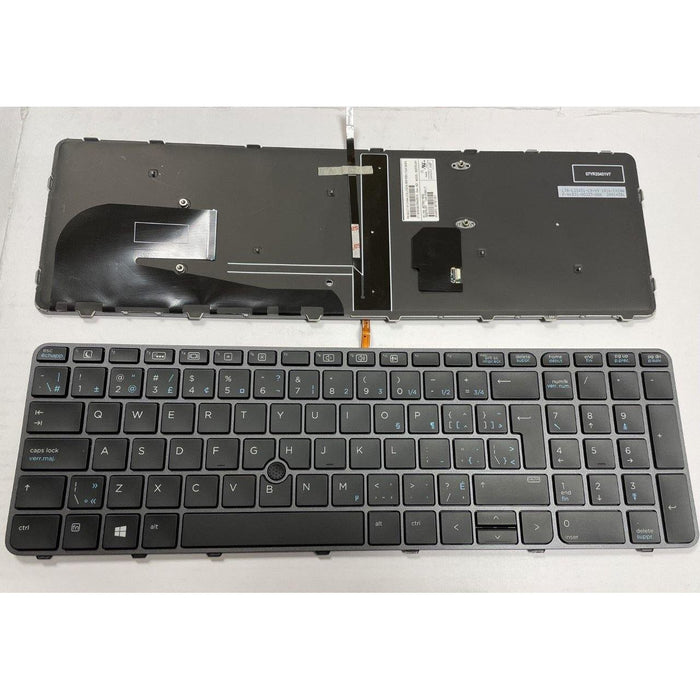 New HP EliteBook 755 G3 850 G3 850 G4 ZBook 15u G3 G4 Keyboard Canadian French Silver frame backlit 836623-001