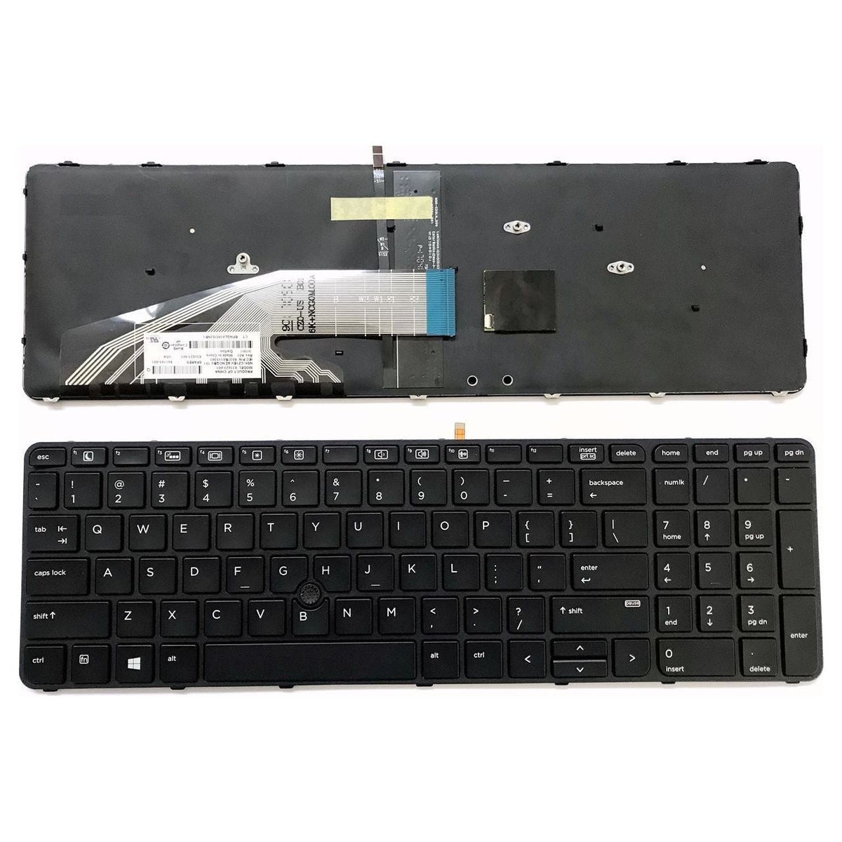 New HP ProBook 650 655 G2 English Backlit Keyboard with Pointer and ...