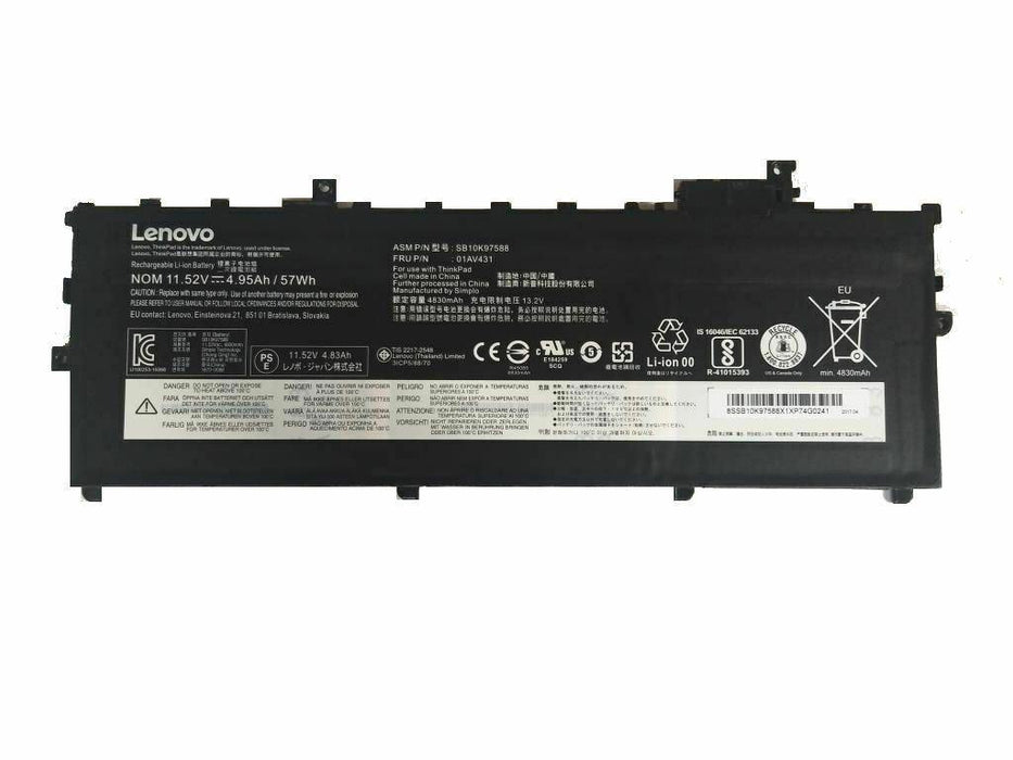 New Genuine Lenovo ThinkPad X1 Carbon 2018 20KHA005CD 20KHA004CD Battery 57Wh - LaptopParts.ca