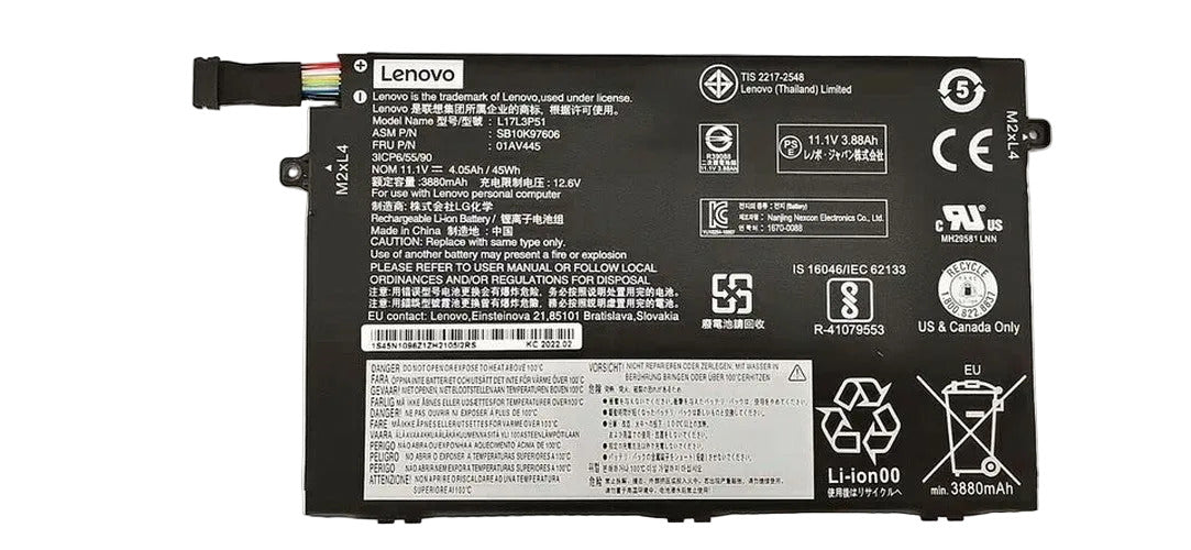 New Genuine Lenovo SB10K97607 SB10K97608 SB10K97609 Battery 45Wh - LaptopParts.ca