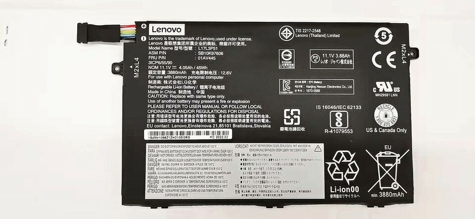 New Genuine Lenovo 01AV445 01AV446 01AV447 01AV448 L17C3P51 Battery 45Wh