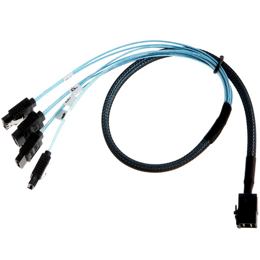 New Mini SAS Cable SFF-8643 To 4 SATA Connect to Hard Drive 1M Length - LaptopParts.ca