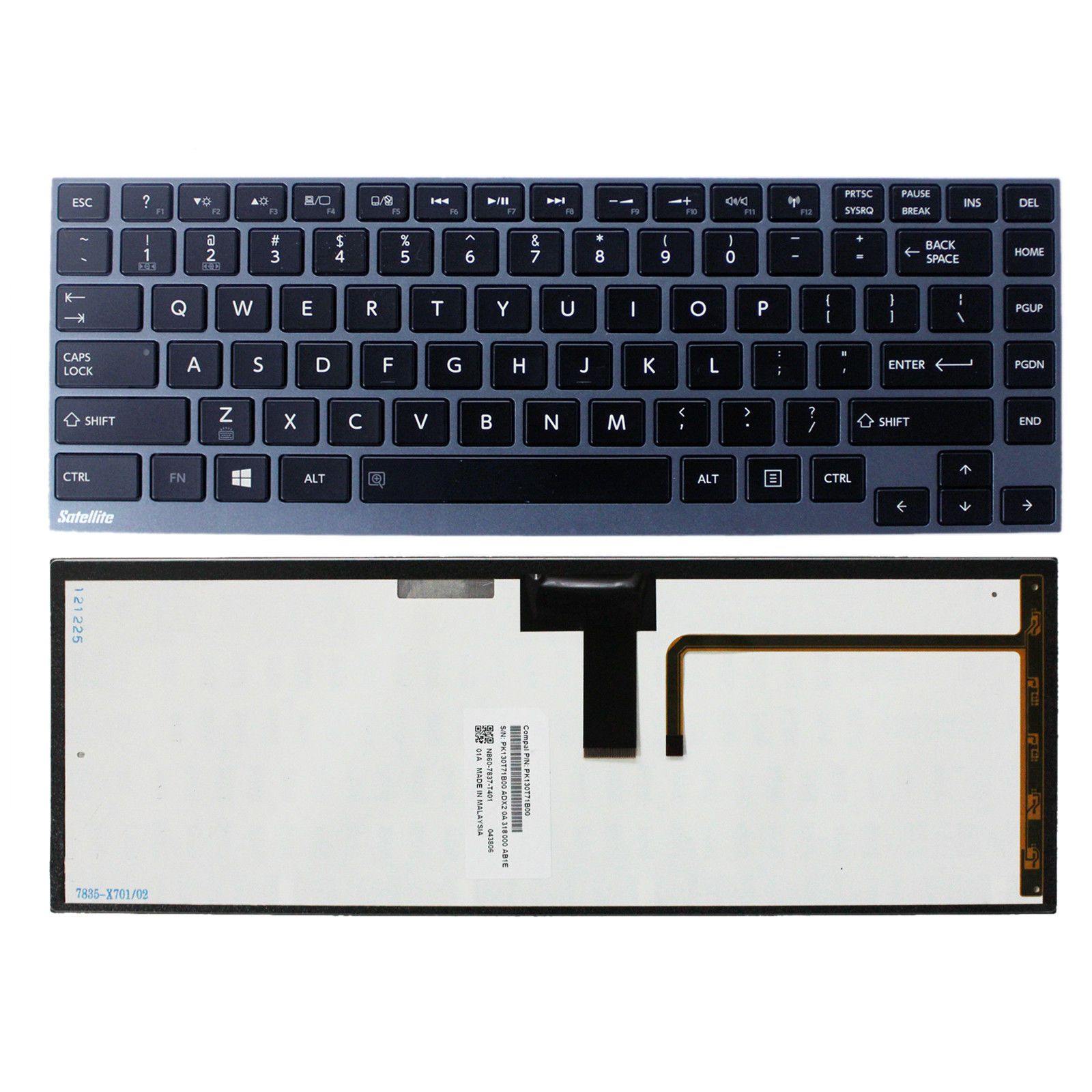 New Toshiba Portege U800 U840 U900 U920 US Backlit Gray Keyboard With Frame AETEAU00020-US