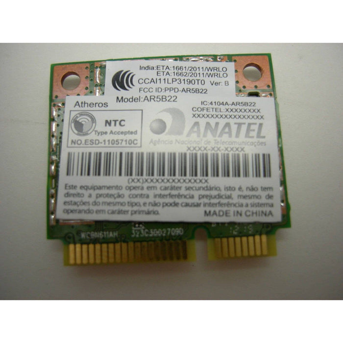 New Anatel AR5B22 Wireless N + Bluetooth BT 4.0 Combo Mini PCI-e WiFi Card