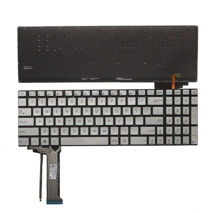 New Asus N552VW N552VX R555JK R555ZU R555J R555JM R555JQ Keyboard US English Backlit Silver no frame