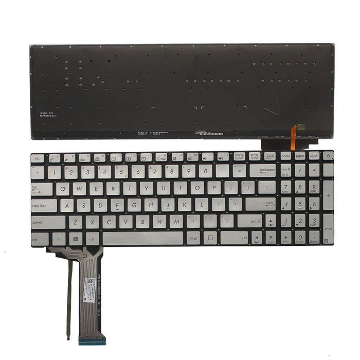 New Asus Keyboard US English Backlit Silver no frame NSK-UPPLC_A01