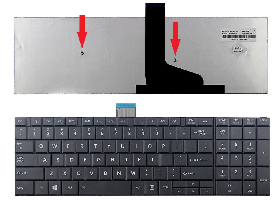 New Toshiba Satellite US English Keyboard Black A000237310 A000238320