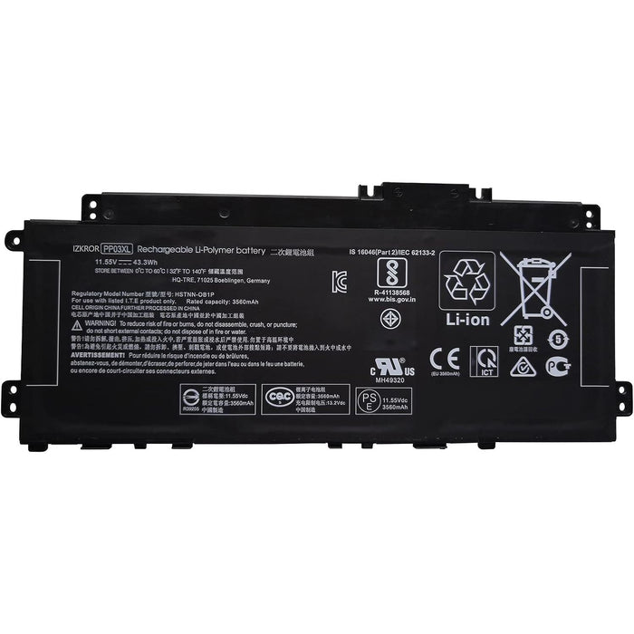New Genuine HP 13-BB0047NR 13-BB0062TU 13-BB0069TU 13-BB0075TU 13-BB0750NG Battery 43.3WH - LaptopParts.ca