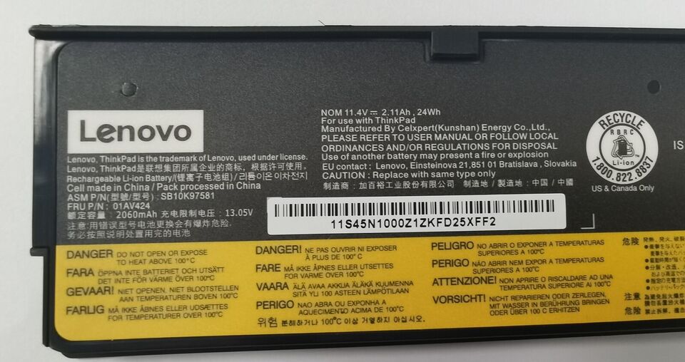 New Genuine Lenovo 01AV424 SB10K97581 01AV452 SB10K97597 Battery 24Wh
