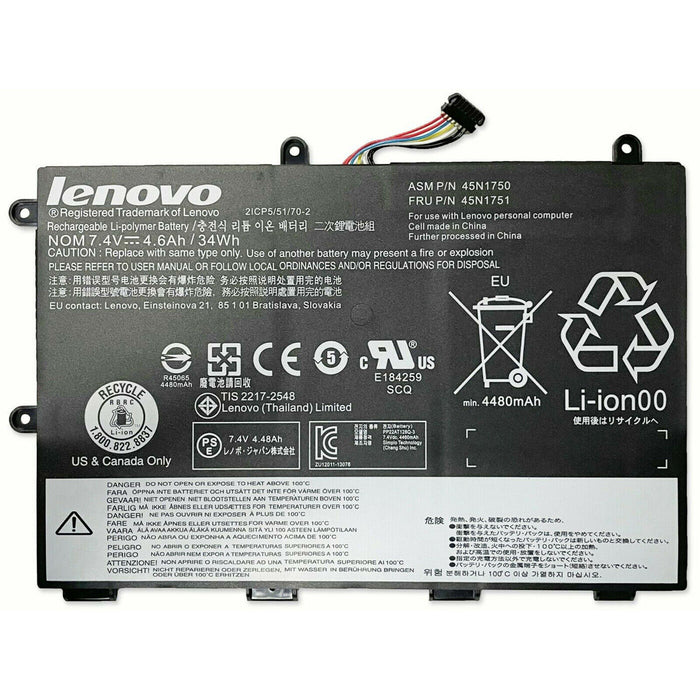 New Genuine Lenovo 45N1748 45N1749 45N1750 45N1751 Battery 34Wh