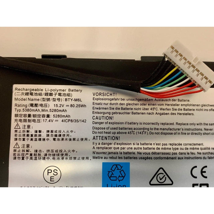 New Genuine MSI GS65 GS75 8SG 9RE-051US Battery 80.25Wh - LaptopParts.ca