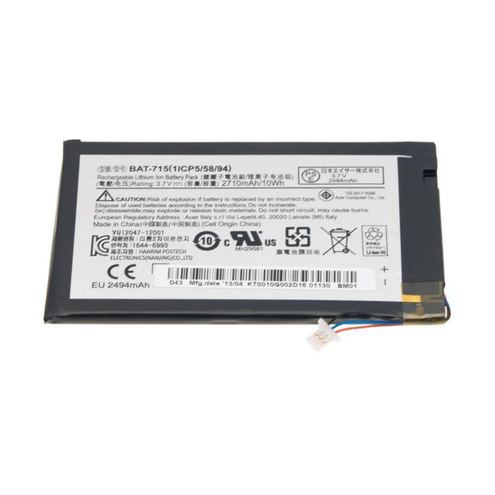 New Genuine Acer Iconia Tablet BAT-715 1ICP5/58/94 KT.0010G.002 1ICP5/60/80 KT.00103.001 Battery 10Wh