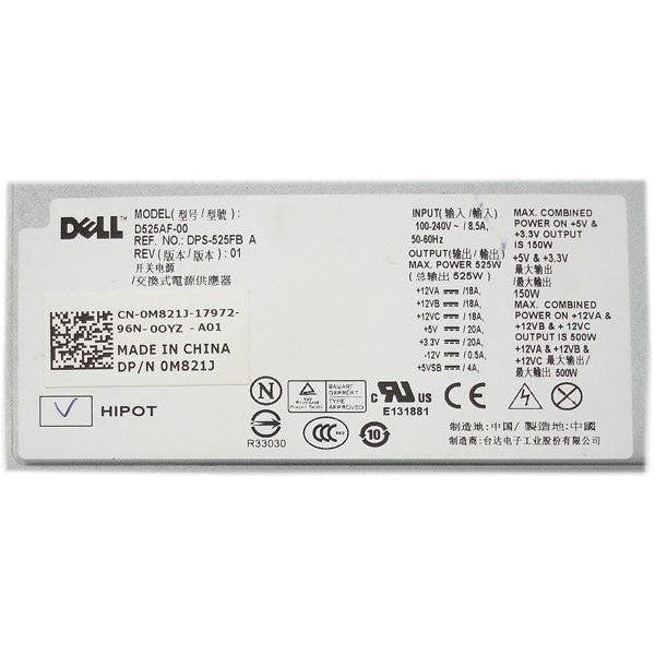 New Genuine Dell Precision 0G05V U597G M821J M822J 6W6M1 Power Supply 525W D525AF-00