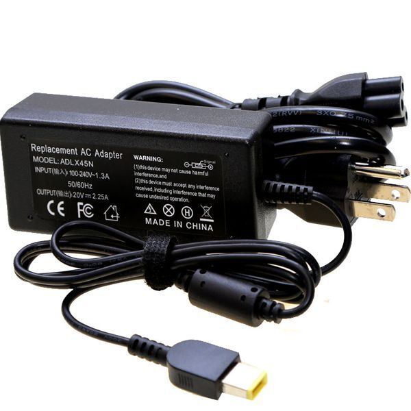 New Compatible Lenovo ThinkPad L450 S431 S531 S540 T431s AC Adapter Charger 45W Square Yellow Tip